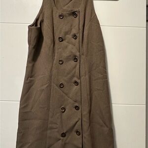 Preview collection Brown Double-Breasted Sleeveless Dress